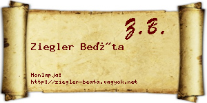 Ziegler Beáta névjegykártya